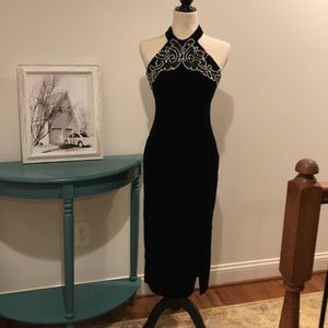 Black velvet dress